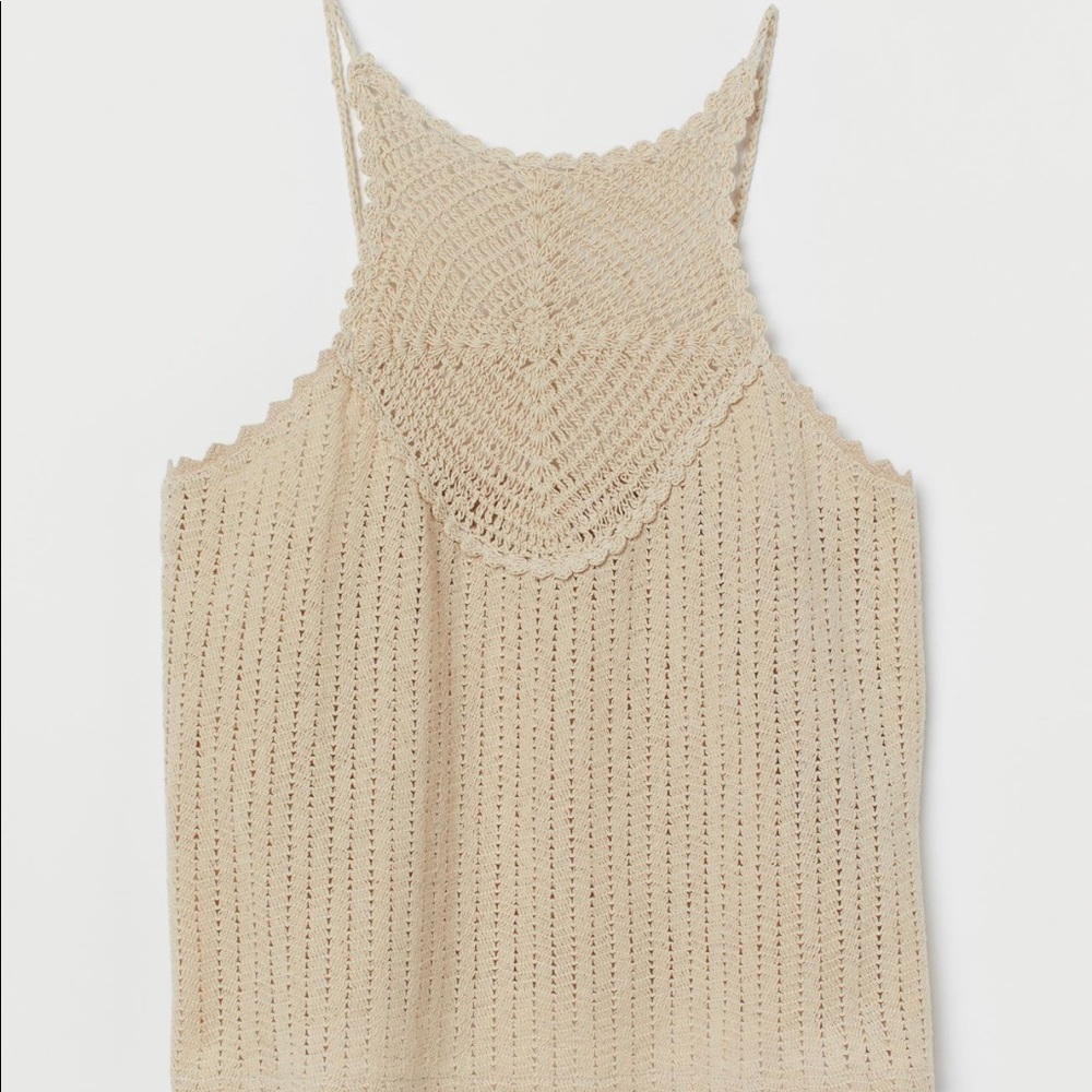 Crocheted beige top NWT